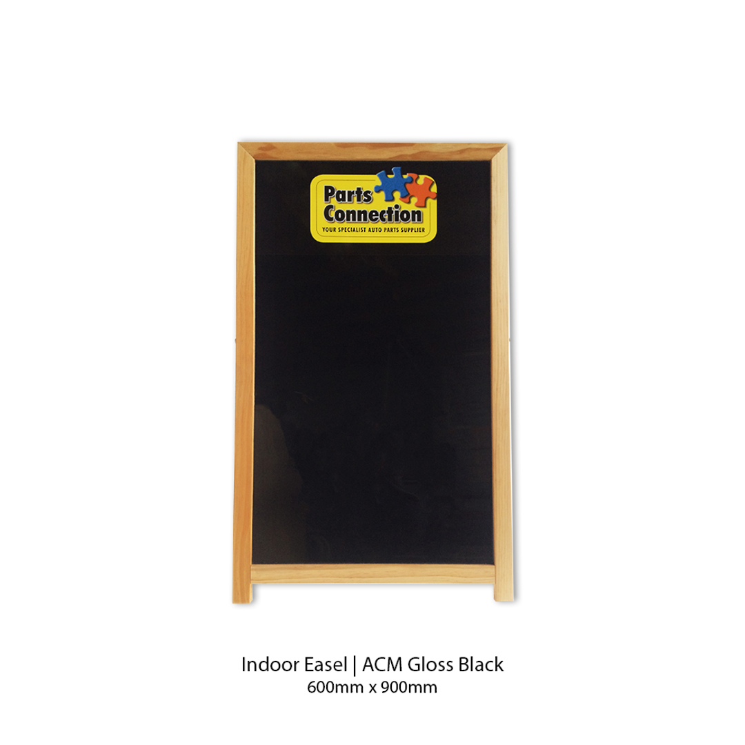 INDOOR SANDWICH BOARD | Glossy Blackboard | 600W x 900H | 1000H o/all image 1